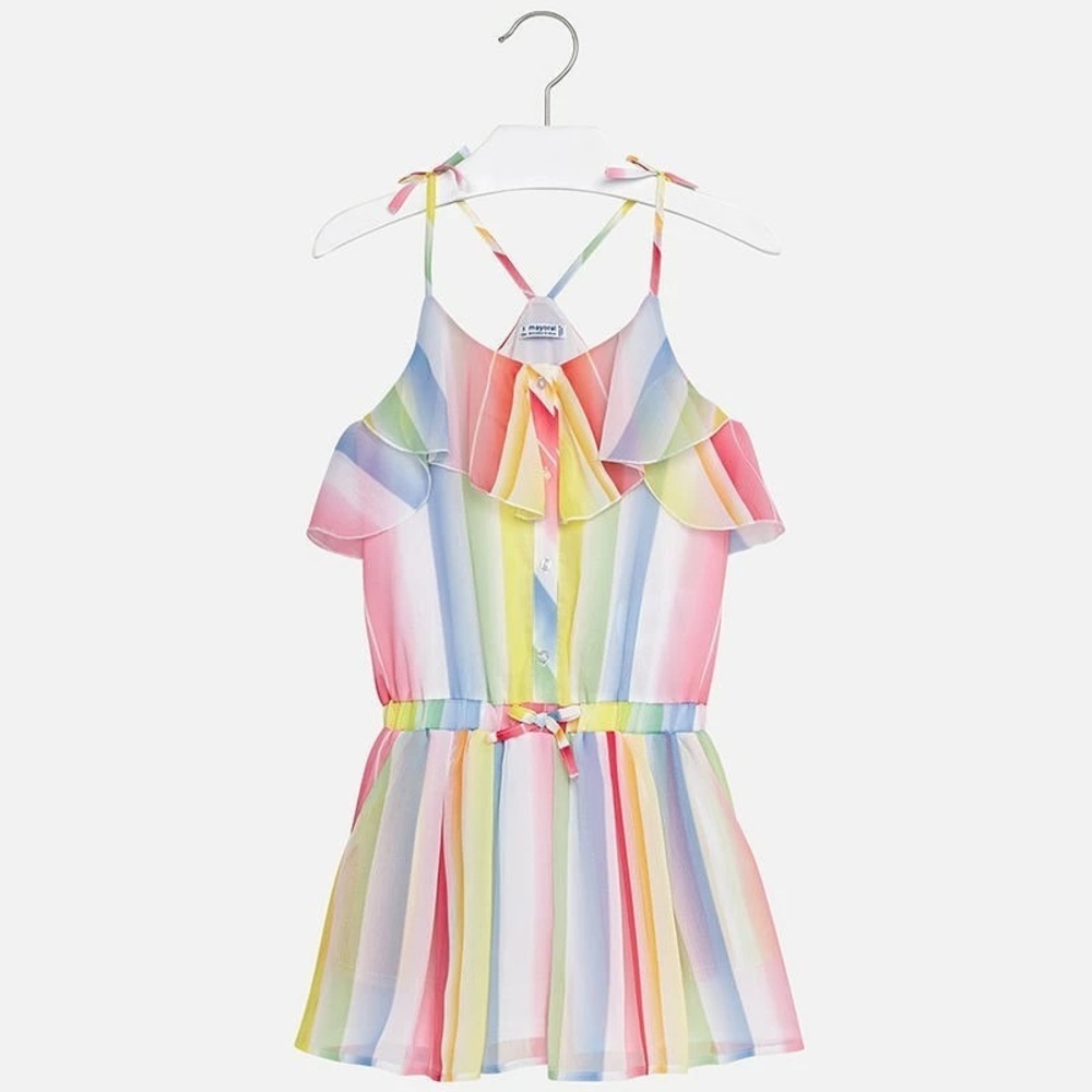 Size 14 Girls Mayoral Pastel Striped Kids Romper